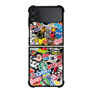 FAMOUS BRAND LOGO MIX Samsung Galaxy Z Flip 3 Case Cover FAMOUS BRAND LOGO MIX Samsung Galaxy Z Flip 3 Case Cover