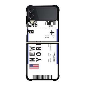 FLIGHT TICKETS USA NEW YORK Samsung Galaxy Z Flip 3 Case Cover