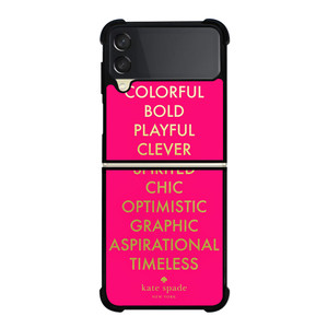 KATE SPADE NEW YORK QUOTES PINK Samsung Galaxy Z Flip 3 Case Cover KATE SPADE NEW YORK QUOTES PINK Samsung Galaxy Z Flip 3 Case Cover