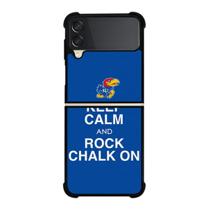 KEEP CALM AND ROCK CHALK KANSAS JAYHAWKS Samsung Galaxy Z Flip 3 Case Cover