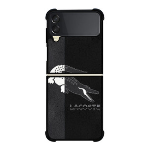 LACOSTE BLACK AND WHITE Samsung Galaxy Z Flip 3 Case Cover LACOSTE BLACK AND WHITE Samsung Galaxy Z Flip 3 Case Cover