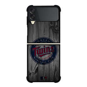 MINNESOTA TWINS BASEBALL MLB WOOD LOGO Samsung Galaxy Z Flip 3 Case Cover