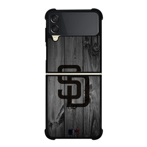 SAN DIEGO PADRES BASEBALL MLB WOOD LOGO Samsung Galaxy Z Flip 3 Case Cover SAN DIEGO PADRES BASEBALL MLB WOOD LOGO Samsung Galaxy Z Flip 3 Case Cover