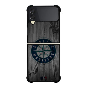 SEATTLE MARINERS BASEBALL MLB WOOD LOGO Samsung Galaxy Z Flip 3 Case Cover