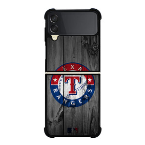 TEXAS RANGERS BASEBALL MLB WOOD LOGO Samsung Galaxy Z Flip 3 Case Cover