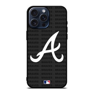 ATLANTA BRAVES BASEBALL BLACK iPhone 15 Pro Max Case Cover