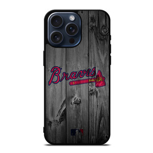ATLANTA BRAVES BASEBALL MLB WOOD LOGO iPhone 15 Pro Max Case Cover