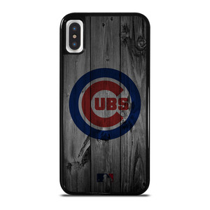 CHICAGO CUBS BASEBALL MLB WOOD LOGO iPhone X / XS Case Cover CHICAGO CUBS BASEBALL MLB WOOD LOGO iPhone X / XS Case Cover