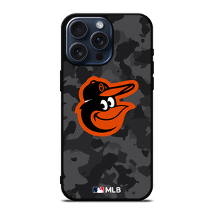 BALTIMORE ORIOLES BASEBALL BLACK CAMO iPhone 15 Pro Max Case Cover