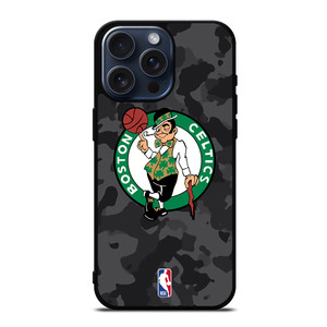BOSTON CELTICS BLACK CAMO iPhone 15 Pro Max Case Cover