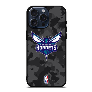 CHARLOTTE HORNETS BLACK CAMO iPhone 15 Pro Max Case Cover CHARLOTTE HORNETS BLACK CAMO iPhone 15 Pro Max Case Cover