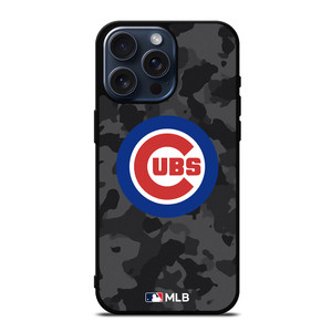 CHICAGO CUBS BASEBALL BLACK CAMO iPhone 15 Pro Max Case Cover