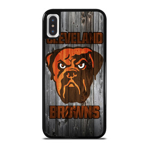 CLEVELAND BROWNS NFL FOOTBALL WOODEN LOGO iPhone X / XS Case Cover