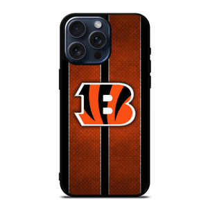 CINCINNATI BENGALS NFL METAL STRIPE iPhone 15 Pro Max Case Cover