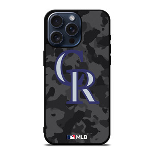 COLORADO ROCKIES BASEBALL BLACK CAMO iPhone 15 Pro Max Case Cover