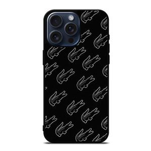 LACOSTE BLACK WHITE iPhone 15 Pro Max Case Cover LACOSTE BLACK WHITE iPhone 15 Pro Max Case Cover