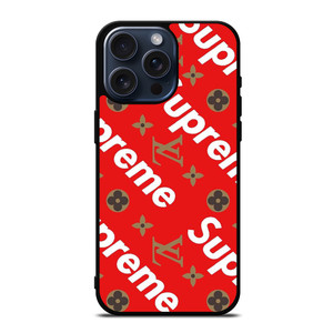 LOUIS VUITTON X SUPREME RED iPhone 15 Pro Max Case Cover