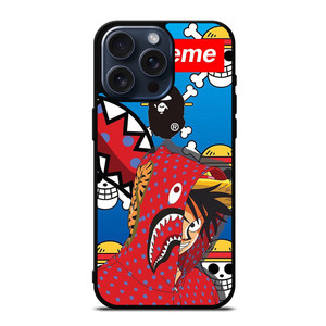 LUFFY ONE PIECE SUPREME BAPE iPhone 15 Pro Max Case Cover LUFFY ONE PIECE SUPREME BAPE iPhone 15 Pro Max Case Cover