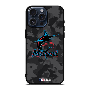MIAMI MARLINS BASEBALL BLACK CAMO iPhone 15 Pro Max Case Cover MIAMI MARLINS BASEBALL BLACK CAMO iPhone 15 Pro Max Case Cover