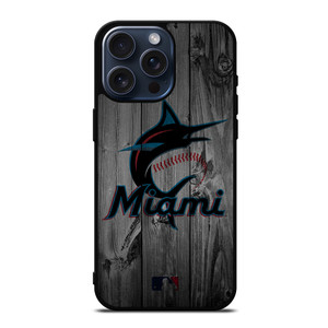 MIAMI MARLINS BASEBALL MLB WOOD LOGO iPhone 15 Pro Max Case Cover