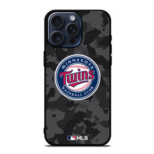 MINNESOTA TWINS BASEBALL BLACK CAMO iPhone 15 Pro Max Case Cover MINNESOTA TWINS BASEBALL BLACK CAMO iPhone 15 Pro Max Case Cover