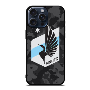 MINNESOTA UNITED FC MLS BLACK CAMO iPhone 15 Pro Max Case Cover MINNESOTA UNITED FC MLS BLACK CAMO iPhone 15 Pro Max Case Cover