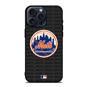 NEW YORK METS BASEBALL BLACK iPhone 15 Pro Max Case Cover