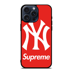 NEW YORK YANKEES X SUPREME RED iPhone 15 Pro Max Case Cover NEW YORK YANKEES X SUPREME RED iPhone 15 Pro Max Case Cover
