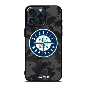SEATTLE MARINERS BASEBALL BLACK CAMO iPhone 15 Pro Max Case Cover