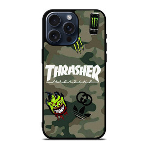 THRASHER SKATEBOARD CAMO COLLAGE iPhone 15 Pro Max Case Cover THRASHER SKATEBOARD CAMO COLLAGE iPhone 15 Pro Max Case Cover