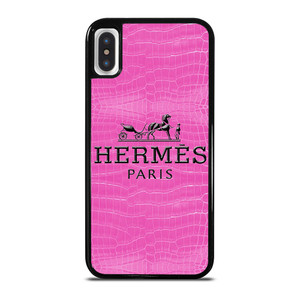 HERMES PARIS PINK LEATHER iPhone X / XS Case Cover