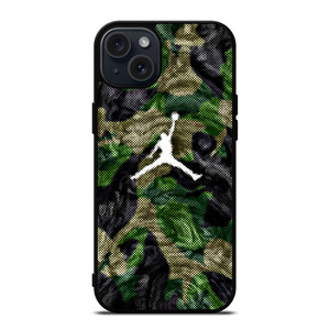 AIR JORDAN GREEN CAMO iPhone 15 Plus Case Cover
