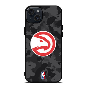 ATLANTA HAWKS BLACK CAMO iPhone 15 Plus Case Cover