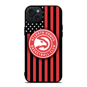 ATLANTA HAWKS NBA USA FLAG iPhone 15 Plus Case Cover
