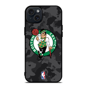 BOSTON CELTICS BLACK CAMO iPhone 15 Plus Case Cover