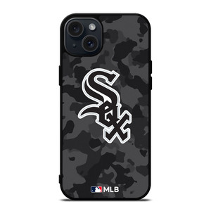 CHICAGO WHITE SOX BASEBALL BLACK CAMO iPhone 15 Plus Case Cover