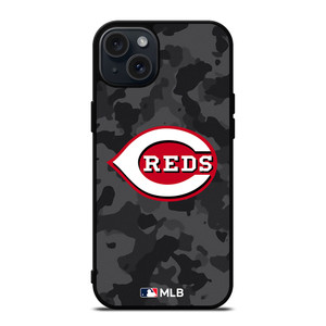 CINCINNATI REDS BASEBALL BLACK CAMO iPhone 15 Plus Case Cover