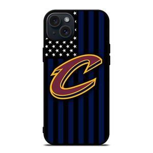 CLEVELAND CAVALIERS NBA USA FLAG iPhone 15 Plus Case Cover CLEVELAND CAVALIERS NBA USA FLAG iPhone 15 Plus Case Cover