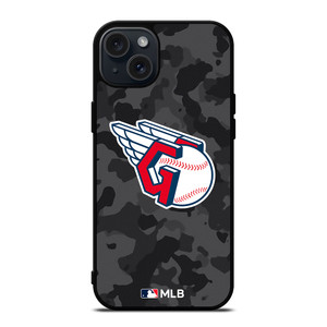 CLEVELAND GUARDIANS BASEBALL BLACK CAMO iPhone 15 Plus Case Cover CLEVELAND GUARDIANS BASEBALL BLACK CAMO iPhone 15 Plus Case Cover