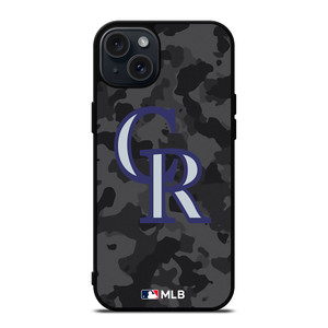 COLORADO ROCKIES BASEBALL BLACK CAMO iPhone 15 Plus Case Cover