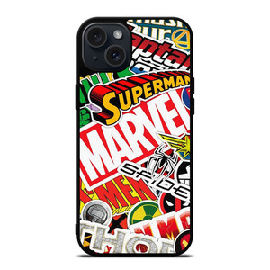 DC MARVEL SUPERHERO COLLAGE iPhone 15 Plus Case Cover