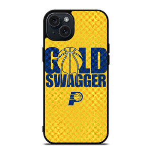 INDIANA PACERS NBA BASKETBALL GOLD SWAGGER iPhone 15 Plus Case Cover