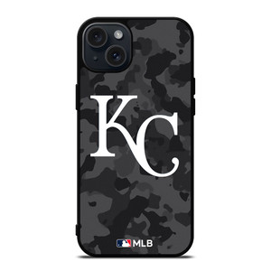KANSAS CITY ROYALS BASEBALL BLACK CAMO iPhone 15 Plus Case Cover KANSAS CITY ROYALS BASEBALL BLACK CAMO iPhone 15 Plus Case Cover