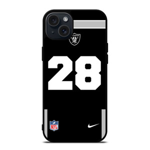 LAS VEGAS RAIDERS JOSH JACOBS 28 NFL NIKE iPhone 15 Plus Case Cover LAS VEGAS RAIDERS JOSH JACOBS 28 NFL NIKE iPhone 15 Plus Case Cover