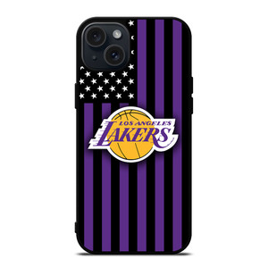 LOS ANGELES LAKERS NBA USA FLAG iPhone 15 Plus Case Cover LOS ANGELES LAKERS NBA USA FLAG iPhone 15 Plus Case Cover