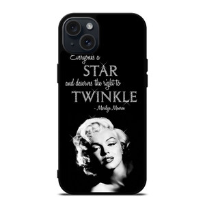 MARILYN MONROE BLACK QUOTES iPhone 15 Plus Case Cover MARILYN MONROE BLACK QUOTES iPhone 15 Plus Case Cover