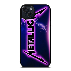 METALLICA ROCK BAND VIOLET LIGHTNING iPhone 15 Plus Case Cover METALLICA ROCK BAND VIOLET LIGHTNING iPhone 15 Plus Case Cover