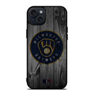 MILWAUKEE BREWERS BASEBALL MLB WOOD LOGO iPhone 15 Plus Case Cover MILWAUKEE BREWERS BASEBALL MLB WOOD LOGO iPhone 15 Plus Case Cover