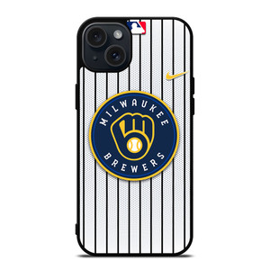 MILWAUKEE BREWERS MLB NIKE iPhone 15 Plus Case Cover MILWAUKEE BREWERS MLB NIKE iPhone 15 Plus Case Cover