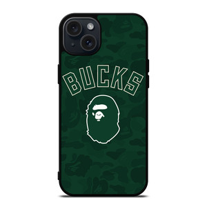MILWAUKEE BUCKS X BAPE CAMO iPhone 15 Plus Case Cover MILWAUKEE BUCKS X BAPE CAMO iPhone 15 Plus Case Cover